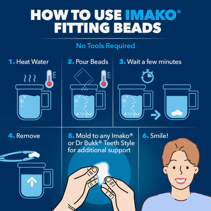 Imako® Moldable Fitting Beads – Use for any Fake Teeth