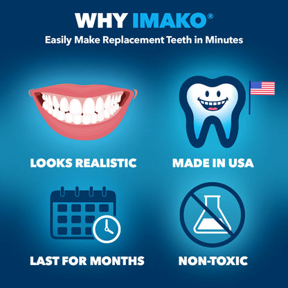 Imako® Tooth Tinted Plastic – Temporary Tooth – For Chipped Tooth & Fill Gaps in Teeth